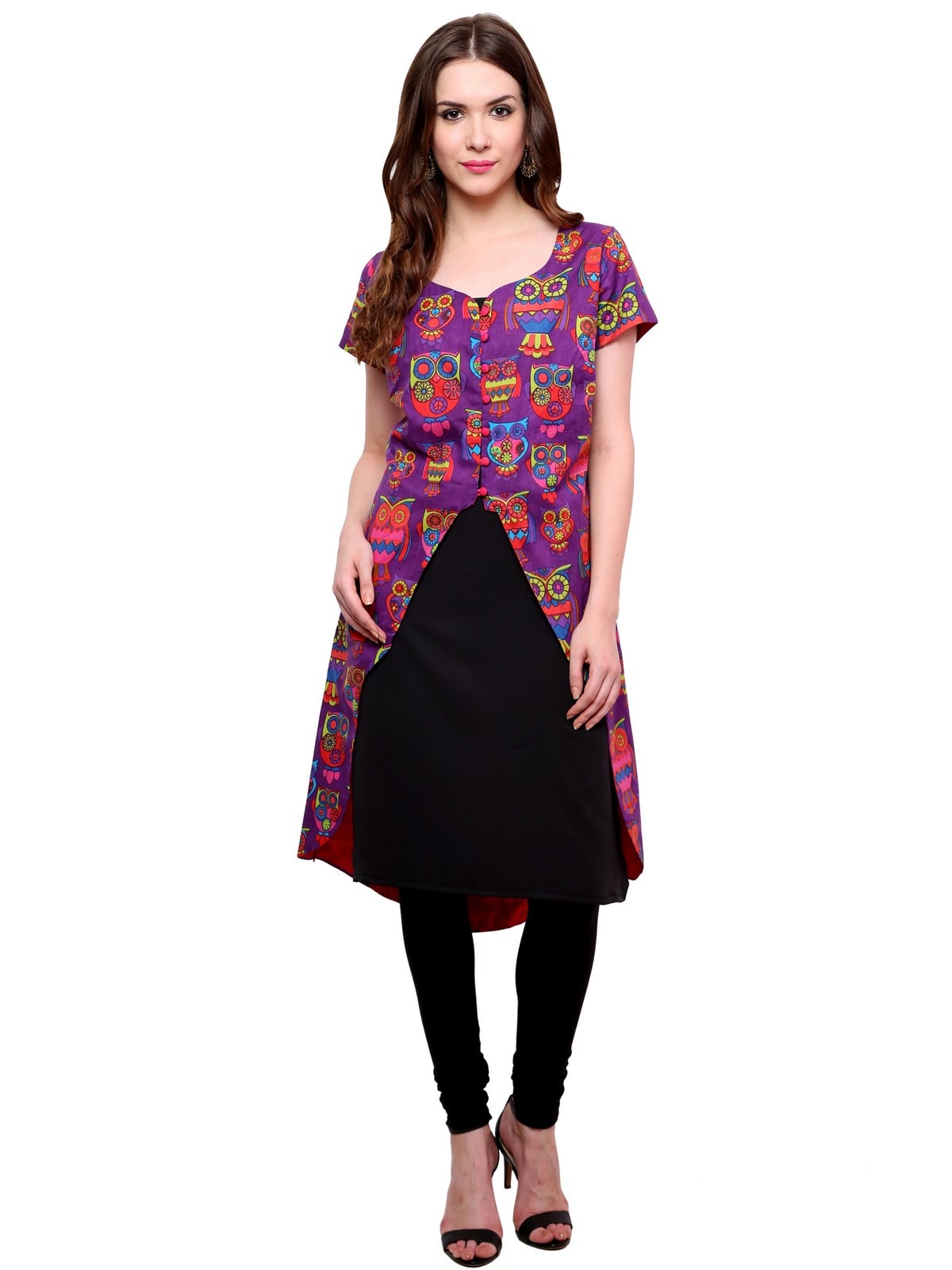 Indian Pakistani Women Kurti Ethnic Cotton Gown Koti Set Jacket Top Tunic  Dress | eBay